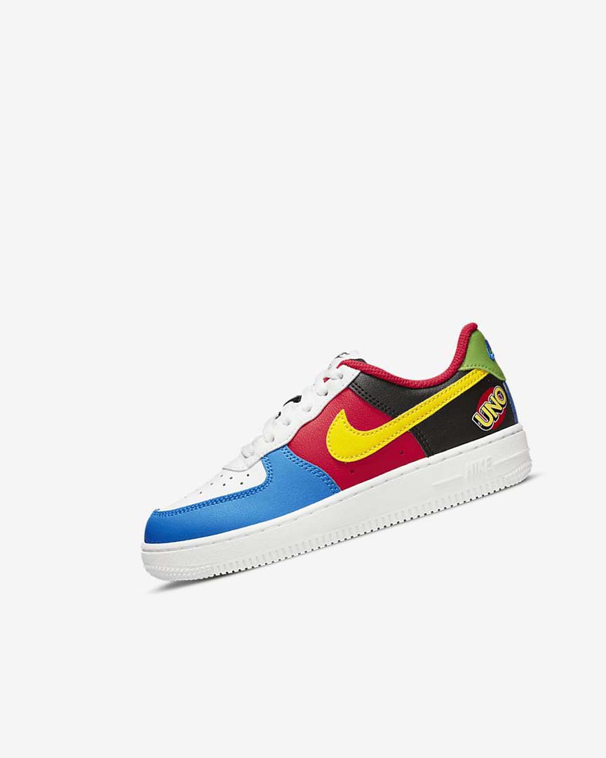 Zapatos Nike Force 1 LV8 Niño Blancas Rojas Azul Real Doradas | CR2643