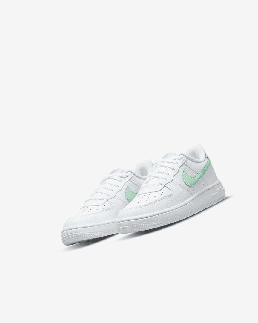 Zapatos Nike Force 1 Niño Blancas Verde Menta | CR5590