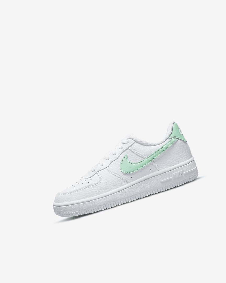 Zapatos Nike Force 1 Niño Blancas Verde Menta | CR5590