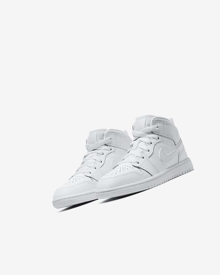 Zapatos Nike Jordan 1 Mid Niño Blancas Blancas Blancas | CR2358