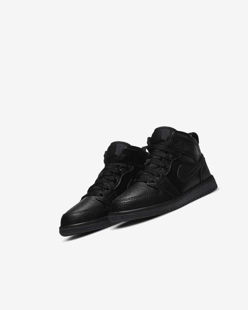 Zapatos Nike Jordan 1 Mid Niño Negras Negras Negras | CR5499