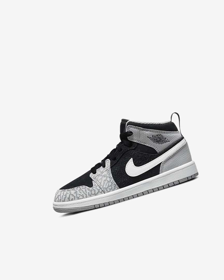 Zapatos Nike Jordan 1 Mid SE Niño Negras Blancas Gris Claro Rojas | CR2519