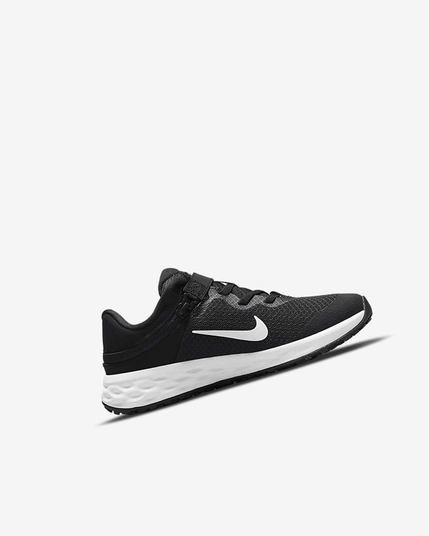 Zapatos Nike Revolution 6 FlyEase Niña Negras Gris Oscuro Blancas | CR4917