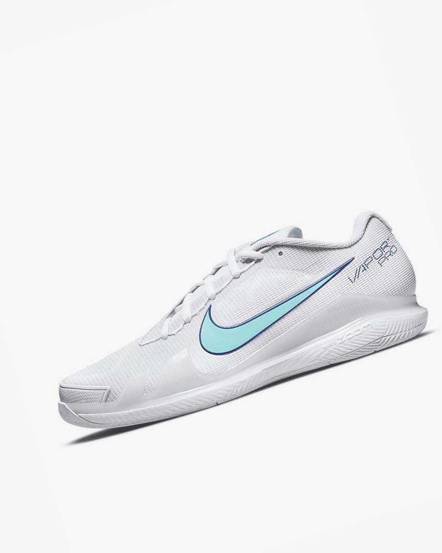 Zapatos Tennis Nike Court Air Zoom Vapor Pro Hombre Blancas Beige Claro Azul Real Oscuro Azules Turquesa | CR2612