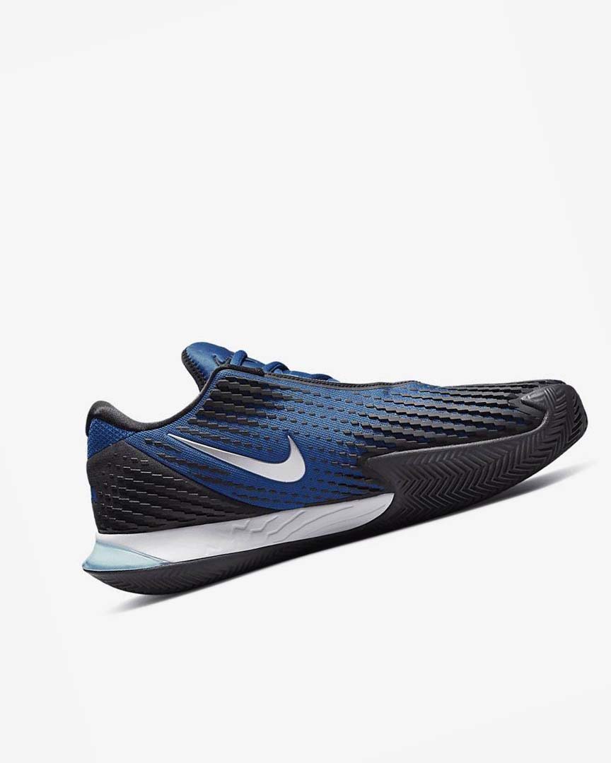 Zapatos Tennis Nike Court Air Zoom Vapor Cage 4 Rafa Hombre Azules Negras Metal Plateadas | CR2710