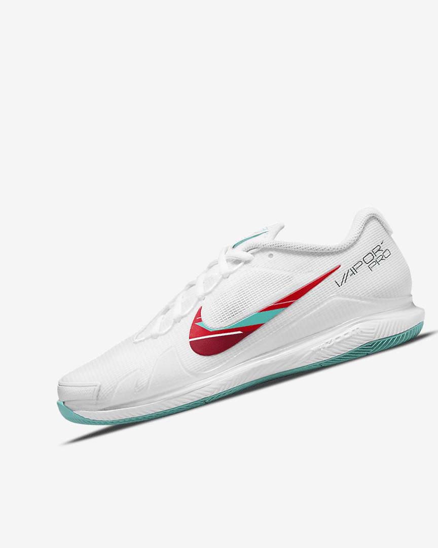 Zapatos Tennis Nike Court Air Zoom Vapor Pro Mujer Blancas Rojas Burdeos Turquesa | CR3185