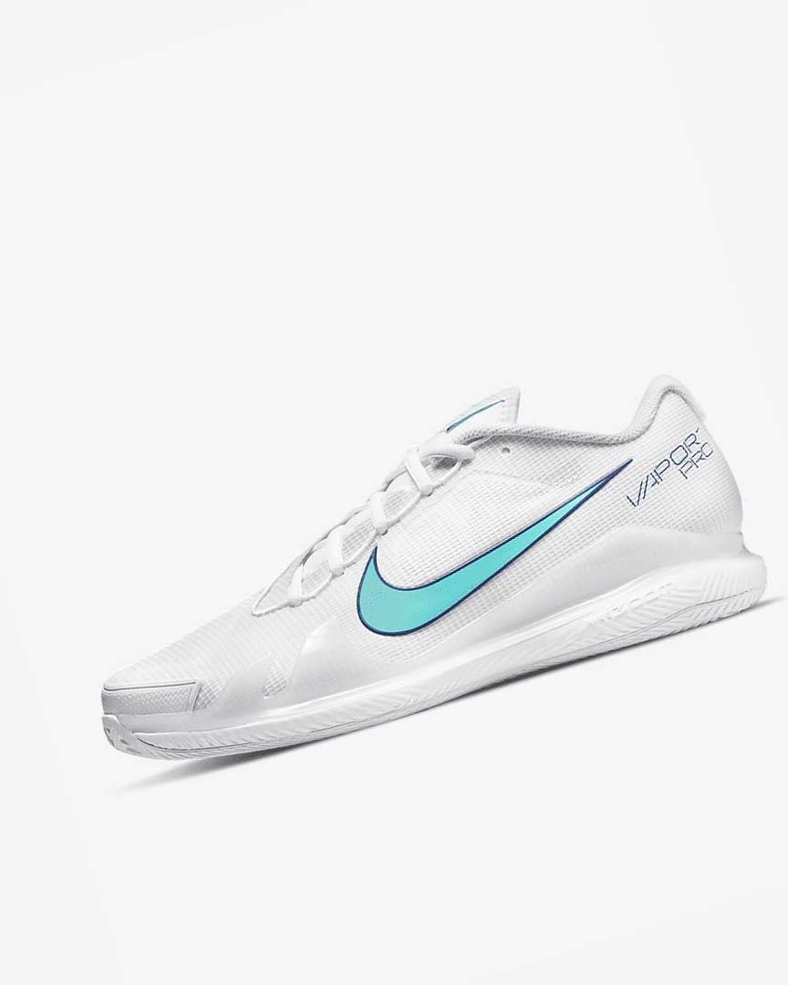 Zapatos Tennis Nike Court Air Zoom Vapor Pro Hombre Blancas Beige Claro Azul Real Oscuro Azules Turquesa | CR4652