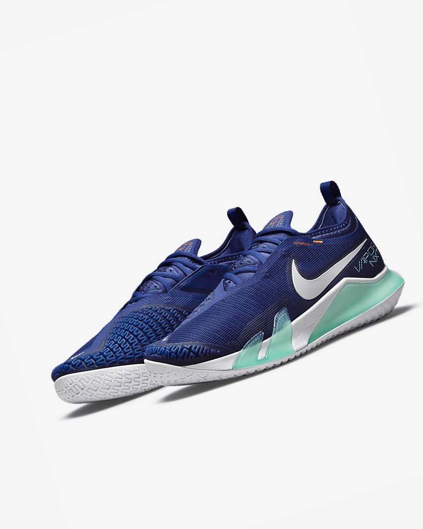 Zapatos Tennis Nike Court React Vapor NXT Hombre Azul Real Oscuro Azules Turquesa Naranjas Blancas | CR2571