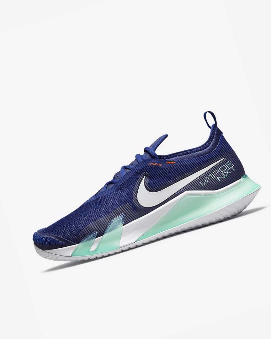 Zapatos Tennis Nike Court React Vapor NXT Hombre Azul Real Oscuro Azules Turquesa Naranjas Blancas | CR2571