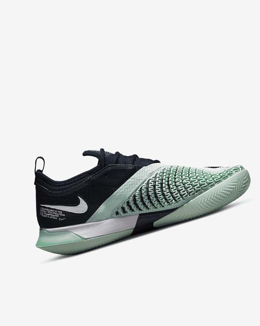 Zapatos Tennis Nike Court React Vapor NXT Mujer Obsidian Verde Menta Blancas | CR3247