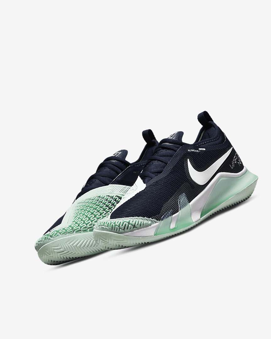 Zapatos Tennis Nike Court React Vapor NXT Mujer Obsidian Verde Menta Blancas | CR3247