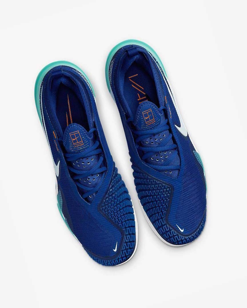 Zapatos Tennis Nike Court React Vapor NXT Hombre Azul Real Oscuro Azules Turquesa Naranjas Blancas | CR4503