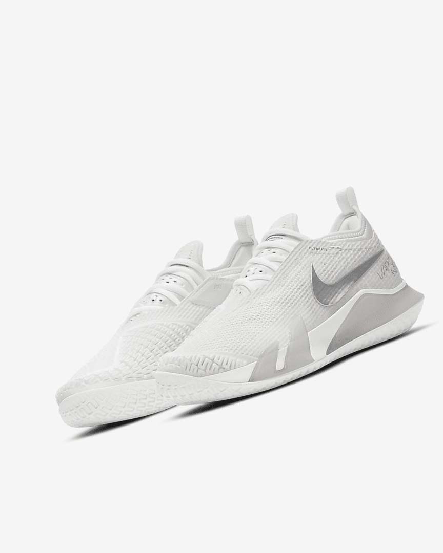 Zapatos Tennis Nike Court React Vapor NXT Mujer Blancas Gris Metal Plateadas | CR5188