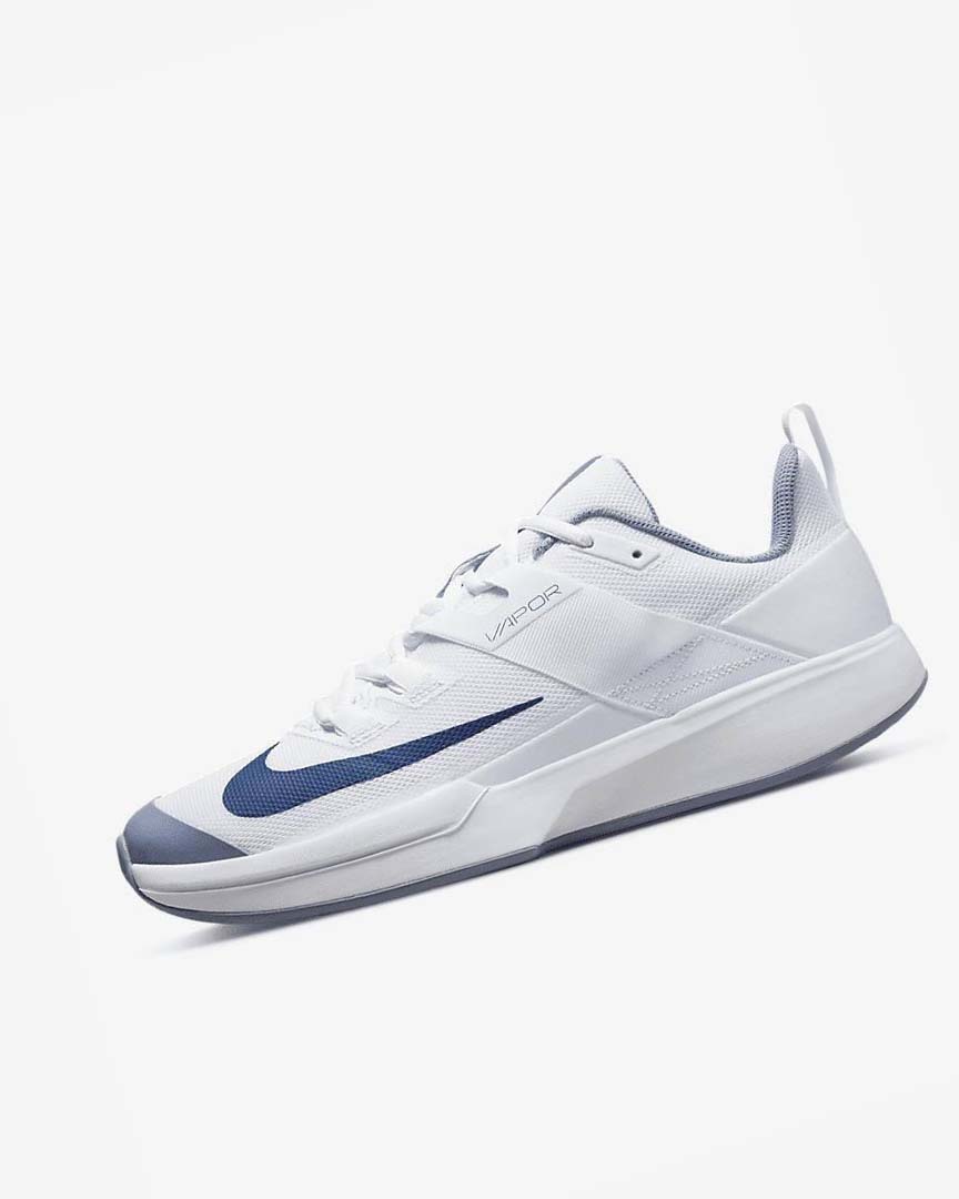 Zapatos Tennis Nike Court Vapor Lite Hombre Blancas Azul Marino | CR3202