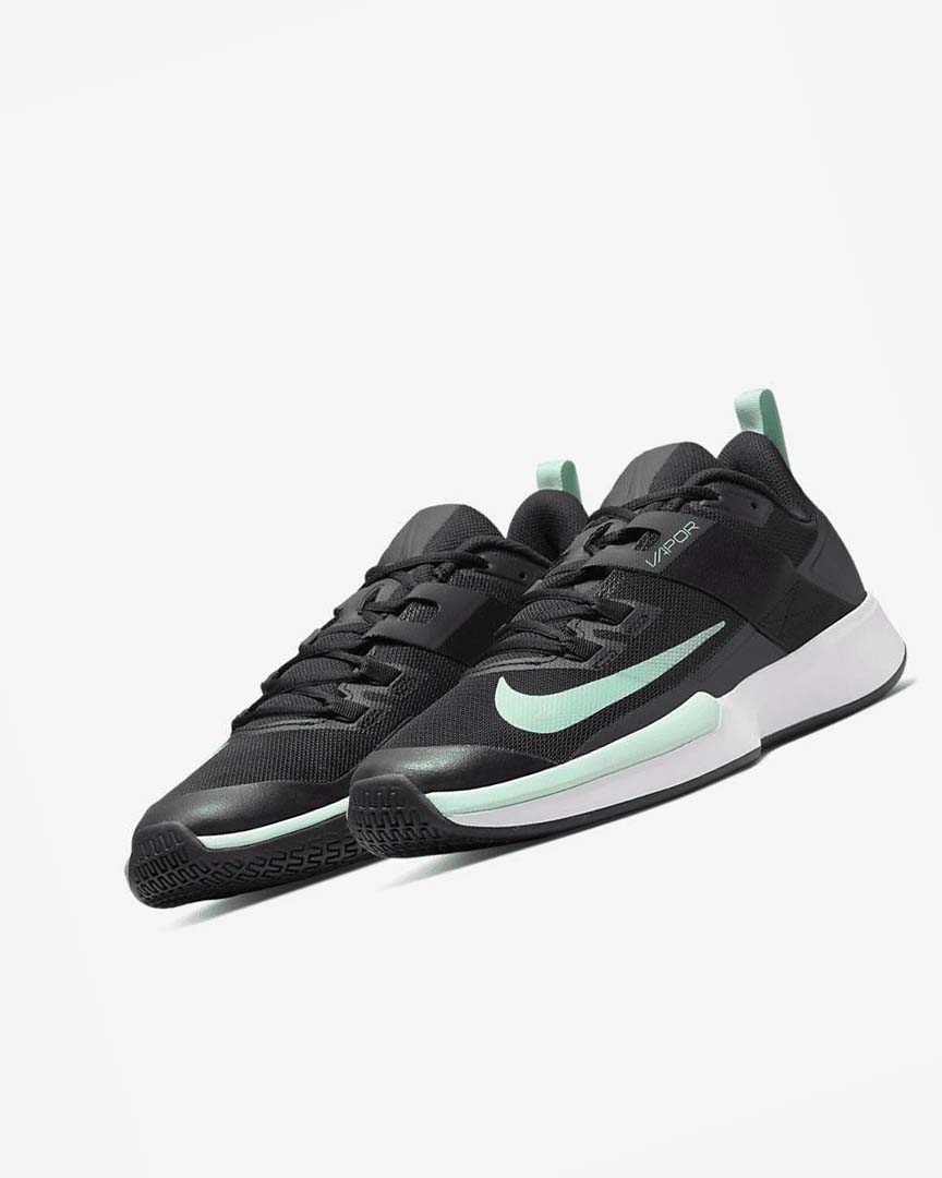 Zapatos Tennis Nike Court Vapor Lite Hombre Negras Gris Oscuro Blancas Verde Menta | CR4869