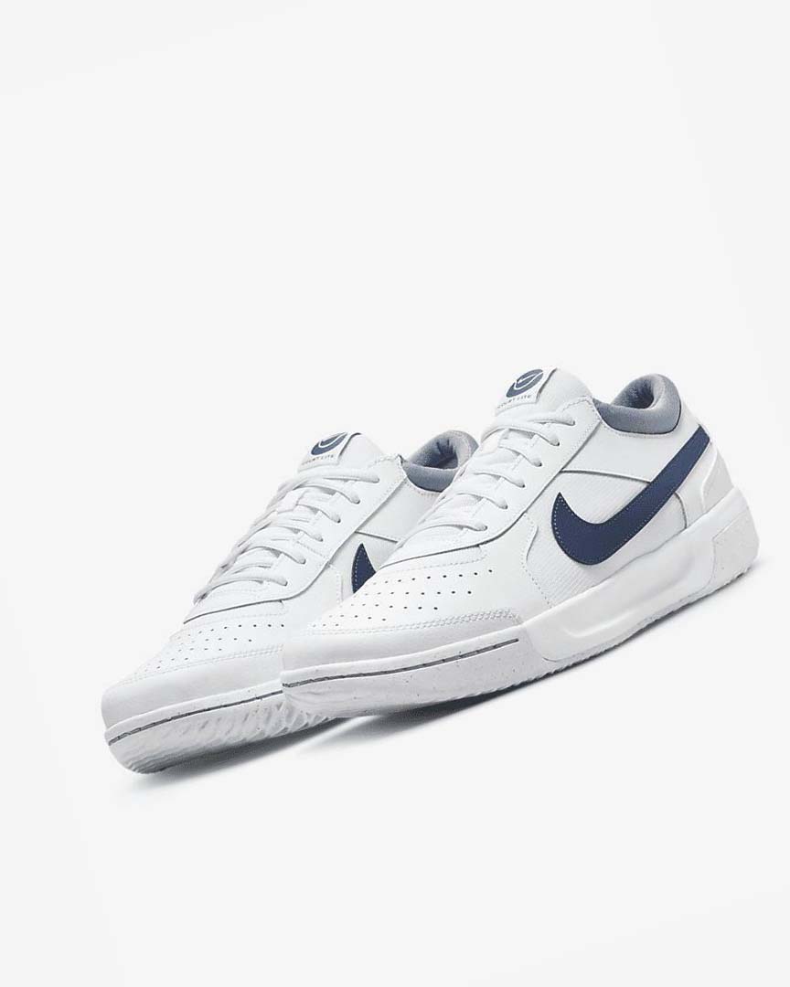 Zapatos Tennis Nike Court Zoom Lite 3 Hombre Blancas Azul Marino | CR5171