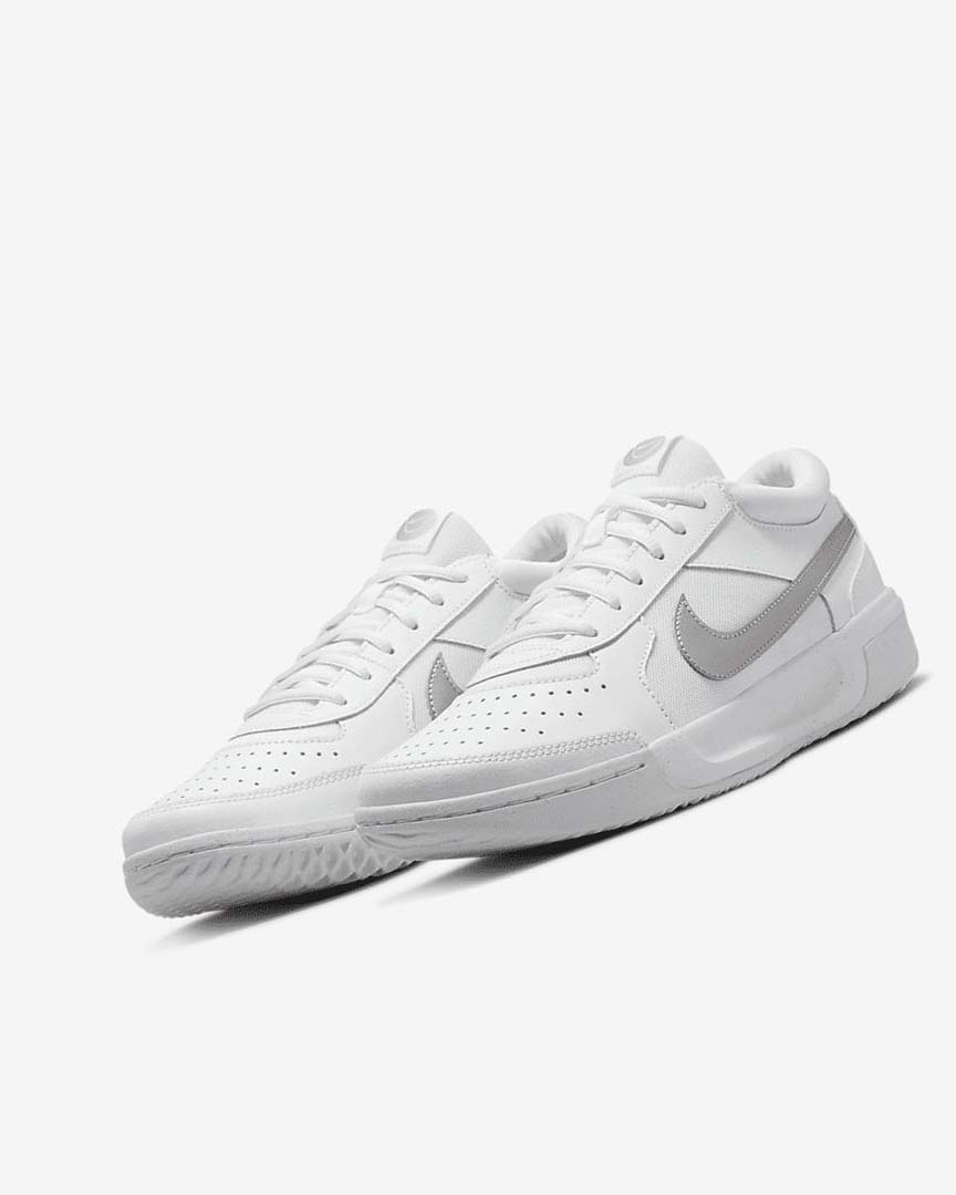 Zapatos Tennis Nike Court Zoom Lite 3 Mujer Blancas Metal Plateadas | CR3201