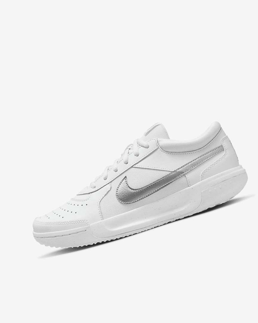 Zapatos Tennis Nike Court Zoom Lite 3 Mujer Blancas Metal Plateadas | CR3201