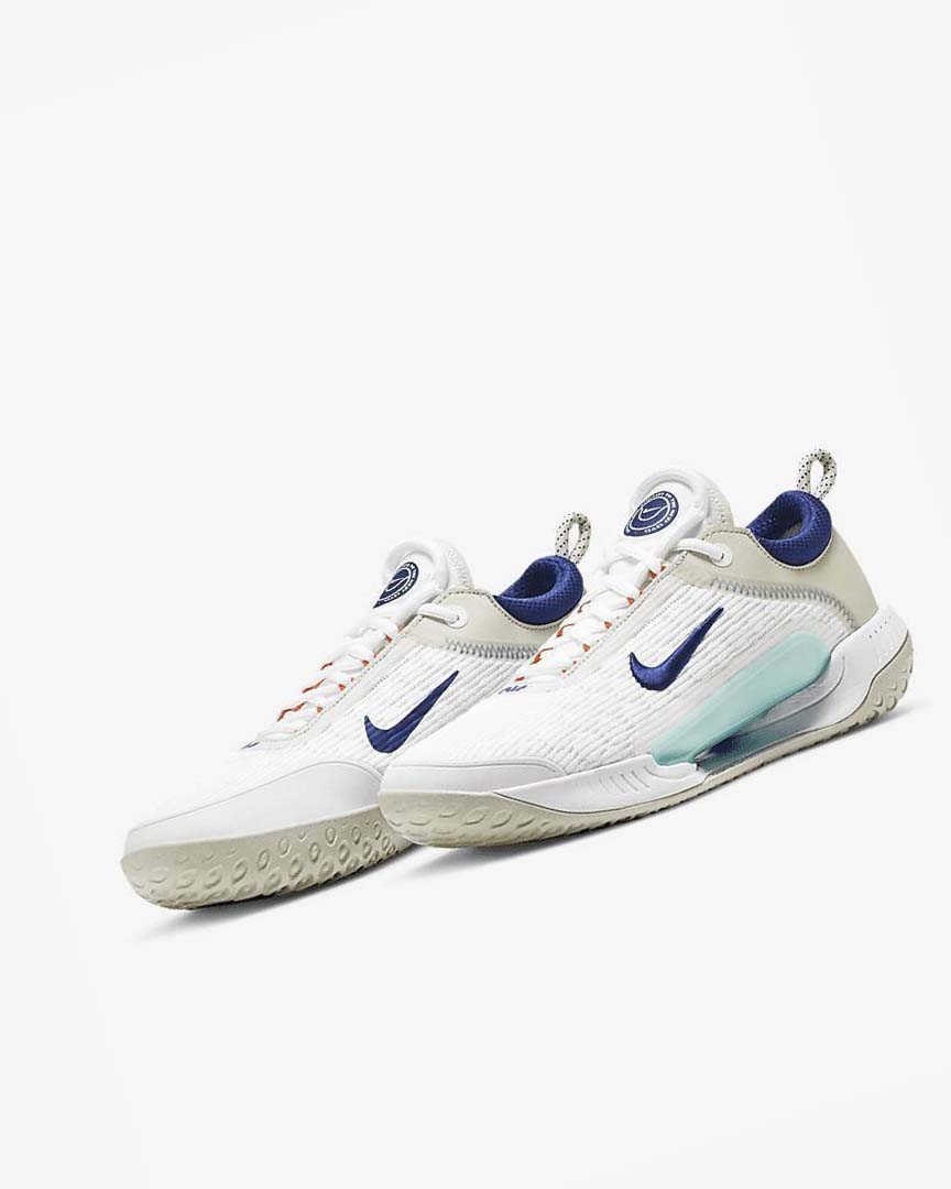 Zapatos Tennis Nike Court Zoom NXT Hombre Blancas Beige Claro Turquesa Azul Real Oscuro Azules | CR2525