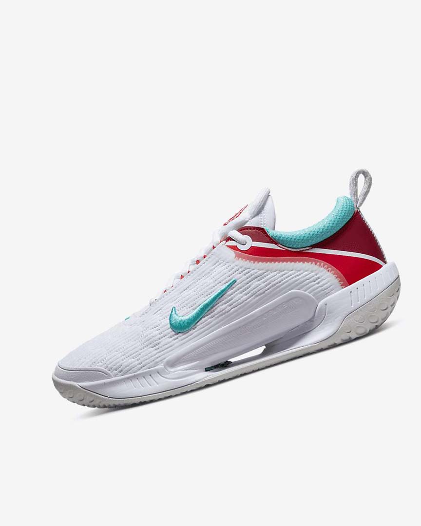 Zapatos Tennis Nike Court Zoom NXT Mujer Blancas Plateadas Claro Rojas Turquesa | CR2615