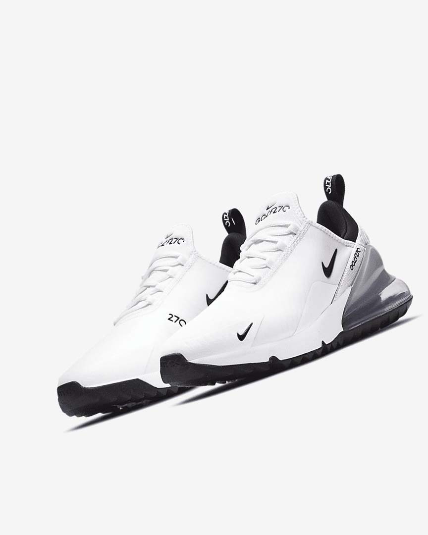 Zapatos de Golf Nike Air Max 270 G Mujer Blancas Plateadas Negras | CR4548