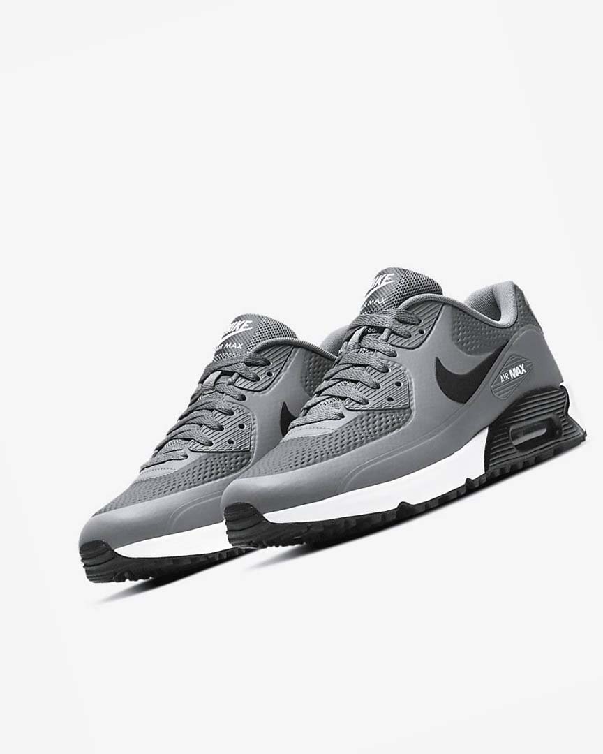 Zapatos de Golf Nike Air Max 90 G Hombre Gris Blancas Negras | CR5001