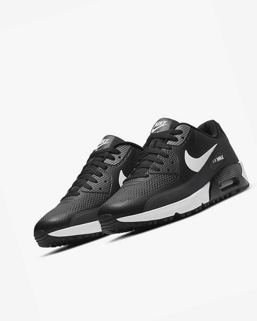 Zapatos de Golf Nike Air Max 90 G Hombre Negras Gris Oscuro Gris Blancas | CR5136