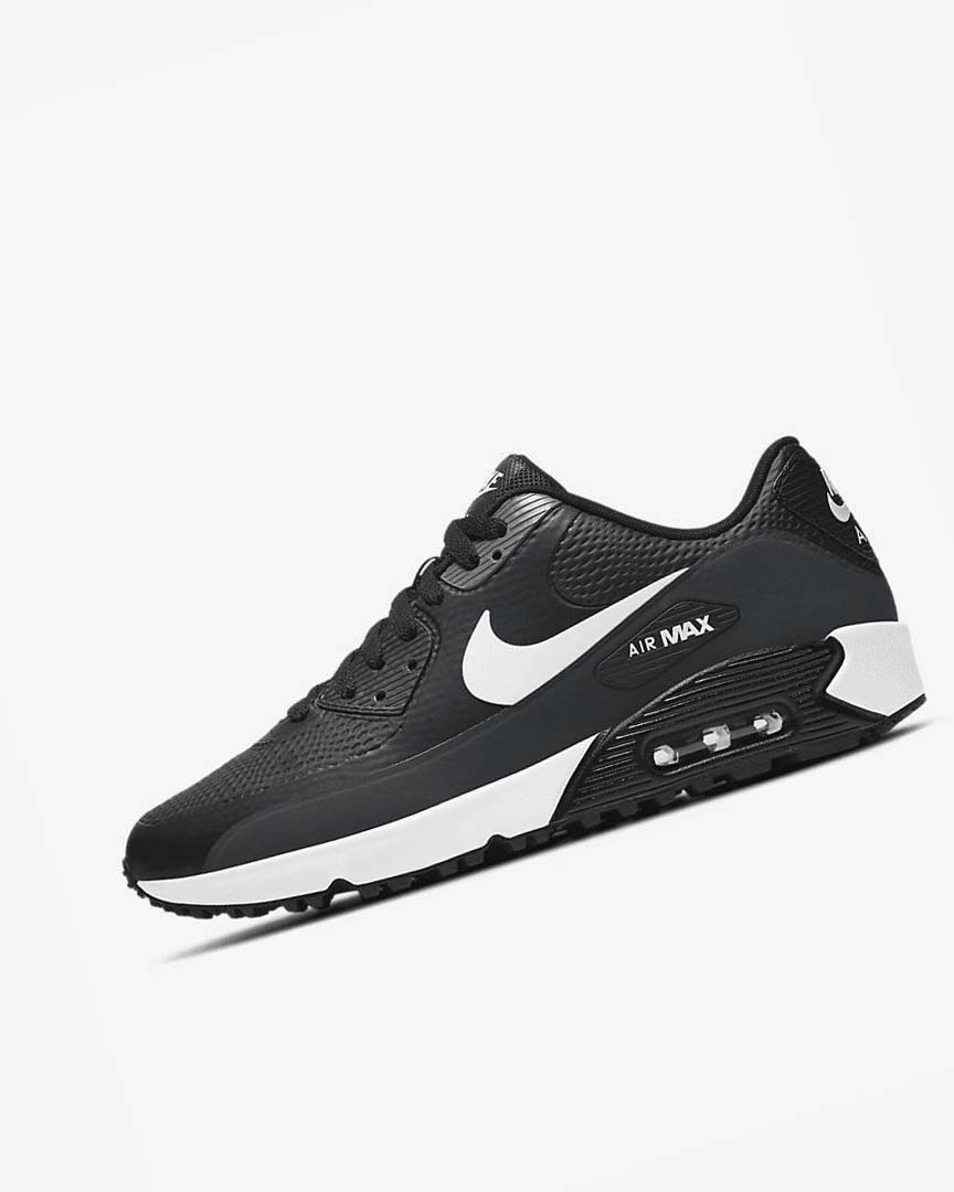 Zapatos de Golf Nike Air Max 90 G Hombre Negras Gris Oscuro Gris Blancas | CR5136