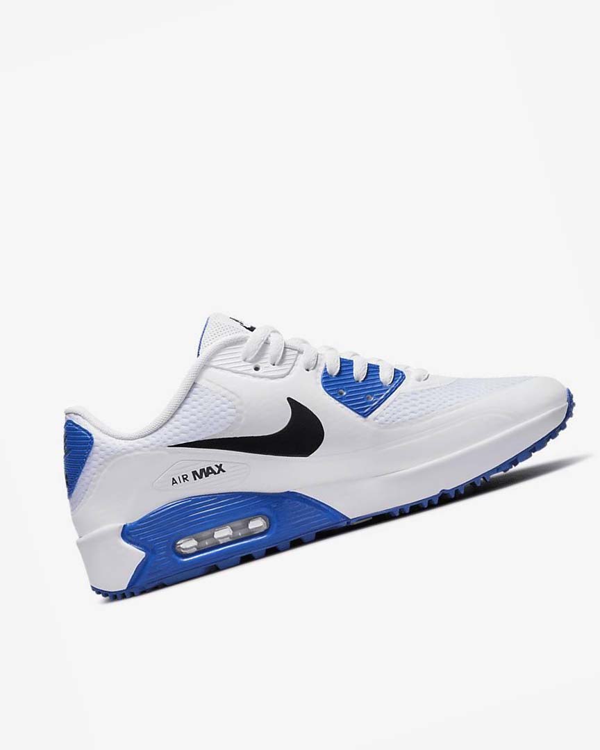 Zapatos de Golf Nike Air Max 90 G Hombre Blancas Azules Plateadas Negras | CR5480