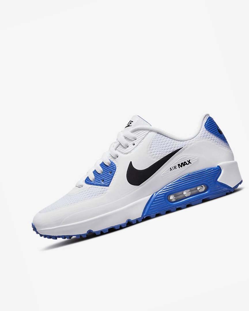 Zapatos de Golf Nike Air Max 90 G Hombre Blancas Azules Plateadas Negras | CR5480