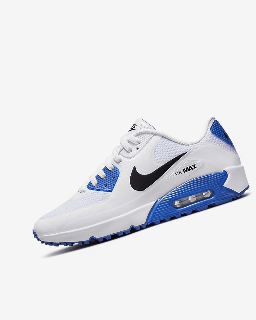 Zapatos de Golf Nike Air Max 90 G Mujer Blancas Azules Plateadas Negras | CR2943