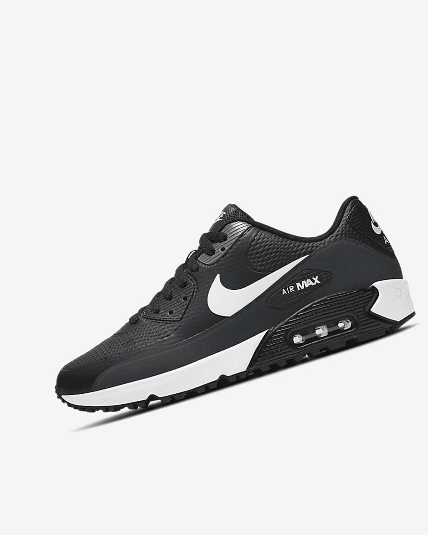 Zapatos de Golf Nike Air Max 90 G Mujer Negras Gris Oscuro Gris Blancas | CR4828