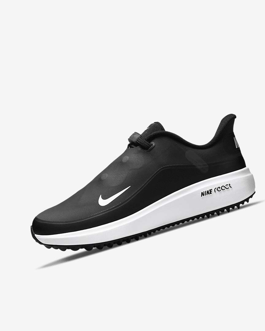 Zapatos de Golf Nike React Ace Tour Mujer Negras Metal Gris Oscuro Blancas | CR5516