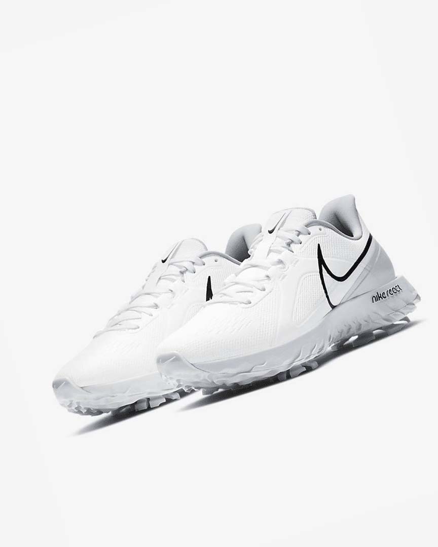 Zapatos de Golf Nike React Infinity Pro Hombre Blancas Metal Plateadas Negras | CR2822