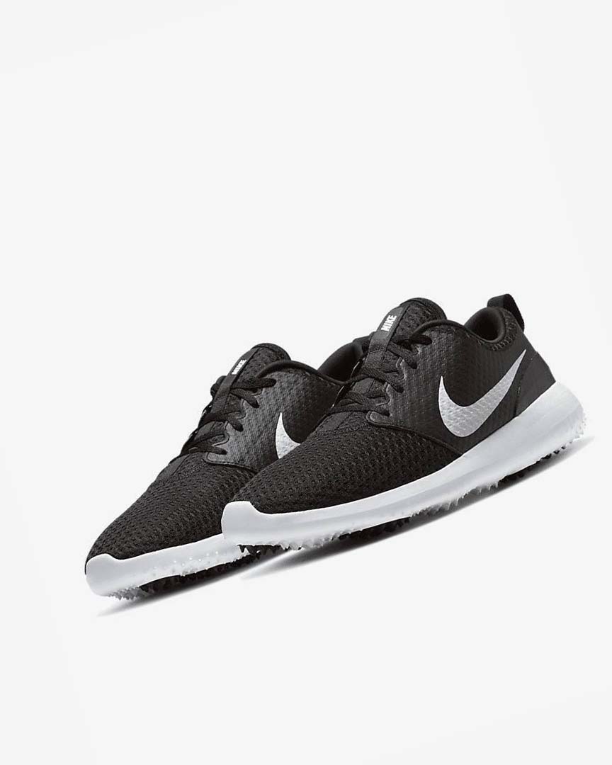 Zapatos de Golf Nike Roshe G Hombre Negras Blancas Metal Blancas | CR4862