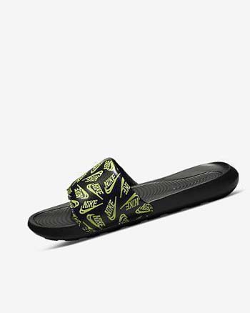 Chanclas Nike Victori One Hombre Negras Verde | CR2712