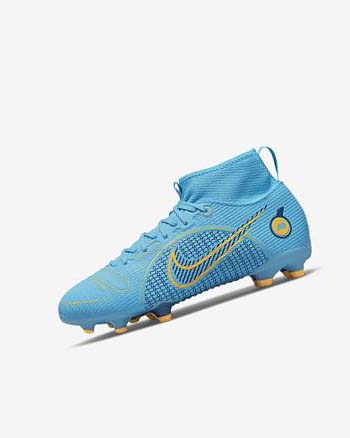 Tenis Futbol Nike Jr. Mercurial Superfly 8 Academy MG Niña Azules Naranjas | CR2530