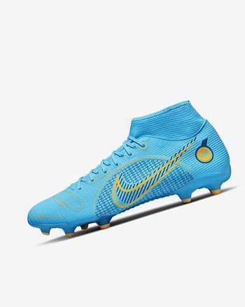 Tenis Futbol Nike Mercurial Superfly 8 Academy MG Hombre Azules Naranjas | CR3019