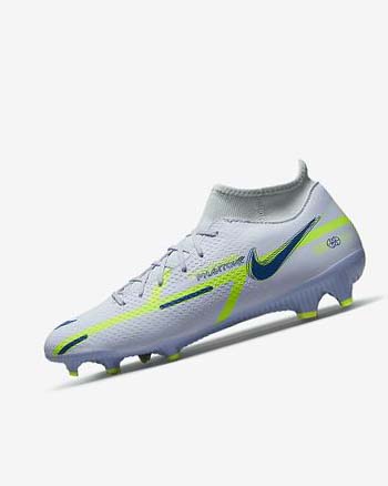 Tenis Futbol Nike Phantom GT2 Academy Dynamic Fit MG Mujer Gris Azules Claro Azules Oscuro | CR4715