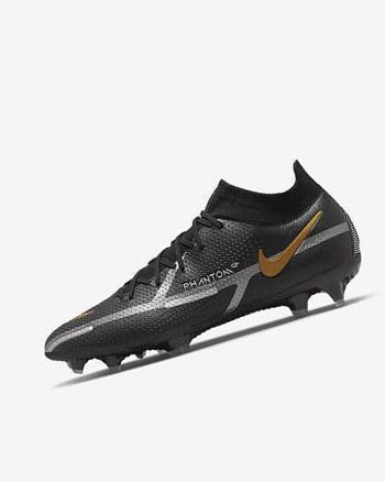 Tenis Futbol Nike Phantom GT2 Dynamic Fit Elite FG Hombre Negras Metal Doradas Metal Plateadas Metal Gris Oscuro | CR1159