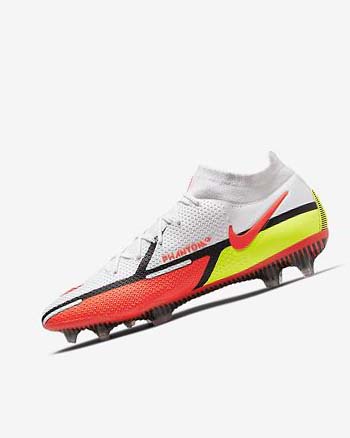 Tenis Futbol Nike Phantom GT2 Dynamic Fit Elite FG Mujer Blancas Rojas Claro | CR5289