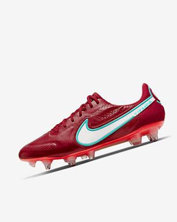 Tenis Futbol Nike Tiempo Legend 9 Elite SG-Pro AC Mujer Rojas Rojas Claro Blancas | CR1139