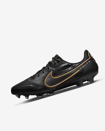 Tenis Futbol Nike Tiempo Legend 9 Elite FG Hombre Negras Gris Doradas | CR2668