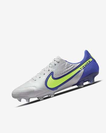 Tenis Futbol Nike Tiempo Legend 9 Elite FG Mujer Gris Azules | CR2983