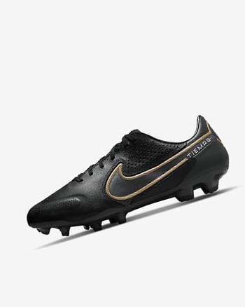 Tenis Futbol Nike Tiempo Legend 9 Pro FG Hombre Negras Gris Metal Doradas | CR3141