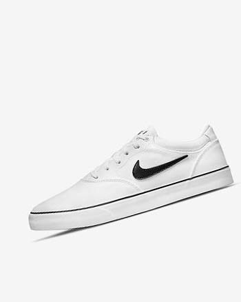 Tenis Skate Nike SB Chron 2 Canvas Mujer Blancas Blancas Negras | CR5411