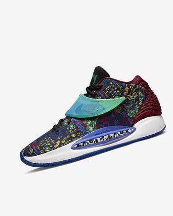 Zapatillas Baloncesto Nike KD14 NRG Hombre Azules Azul Real Oscuro Azules Verde Claro | CR3219