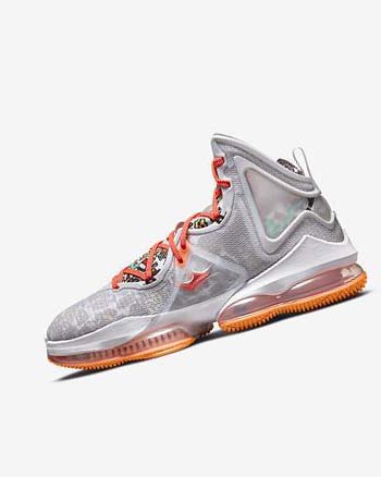 Zapatillas Baloncesto Nike LeBron 19 Hombre Gris Naranjas Rojas Claro Verde | CR2407