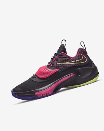 Zapatillas Baloncesto Nike Zoom Freak 3 Mujer Moradas Rosas Moradas Limón Claro | CR2478