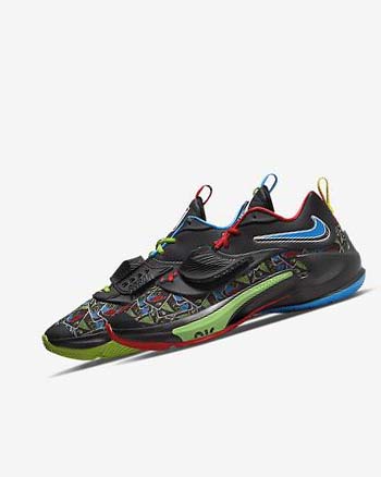 Zapatillas Baloncesto Nike Zoom Freak 3 Mujer Negras Blancas Rojas Verde | CR4785